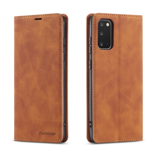 

For Galaxy S20 Plus Forwenw Dream Series Oil Edge Strong Magnetism Horizontal Flip Leather Case with Holder & Card Slots & Wallet & Photo Frame(Brown)