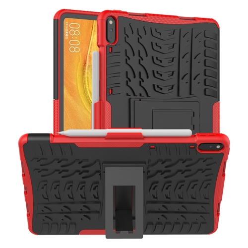 

For Huawei Matepad Pro 10.8 Tire Texture Shockproof TPU+PC Protective Case with Holder(Red)