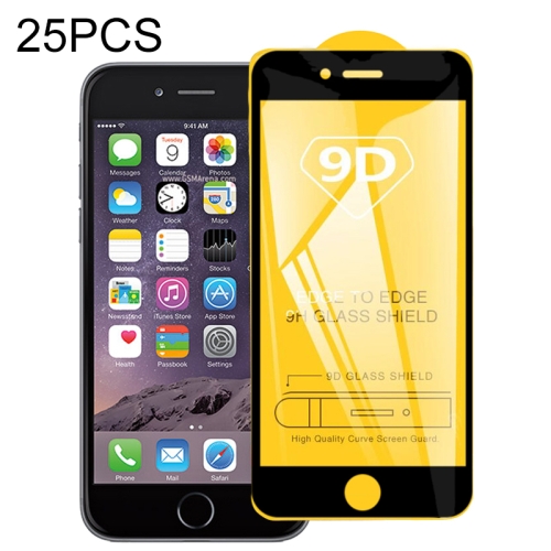 

For iPhone 6 Plus & iPhone 6s Plus 25 PCS 9D Full Glue Full Screen Tempered Glass Film