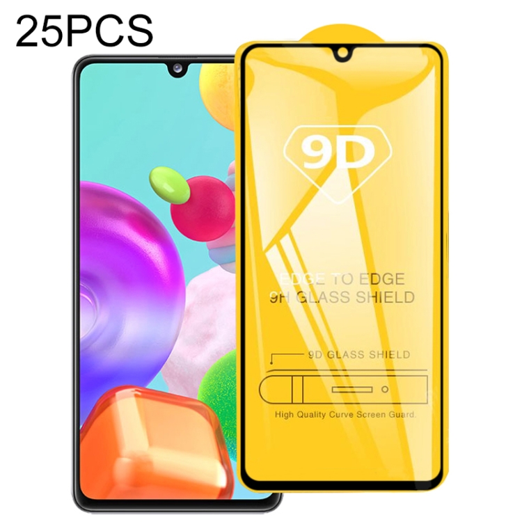

For Galaxy A41 25 PCS 9D Full Glue Full Screen Tempered Glass Film
