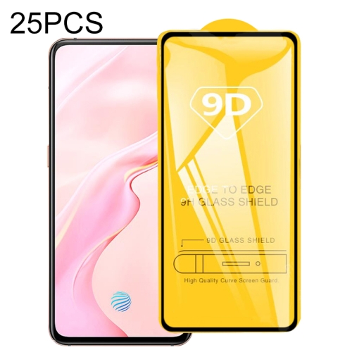 

For Vivo X30 25 PCS 9D Full Glue Full Screen Tempered Glass Film