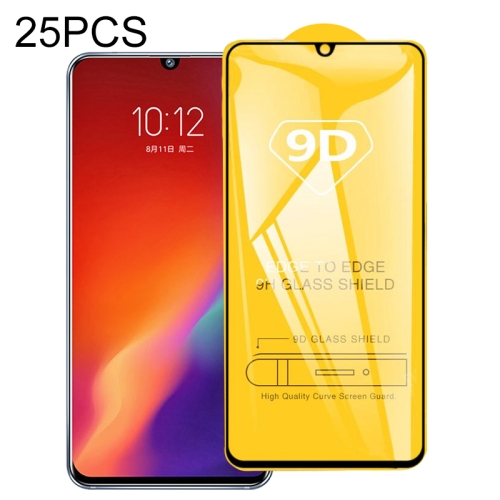 

For Vivo Z6 25 PCS 9D Full Glue Full Screen Tempered Glass Film