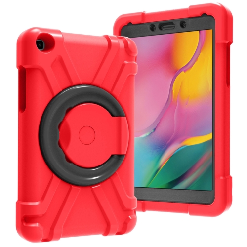 

For Galaxy Tab A 8.0 (2019) T290 / T295 PC + Silicone Shockproof Combination Case with 360 Degree Rotating Holder & Handle(Red+Black)