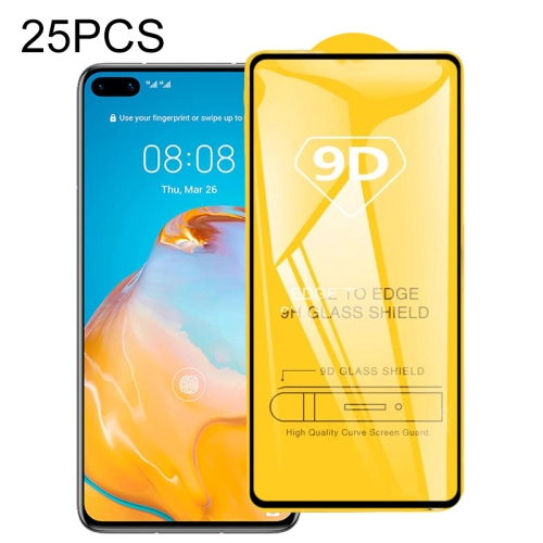 

For Huawei P40 25 PCS 9D Full Glue Full Screen Tempered Glass Film