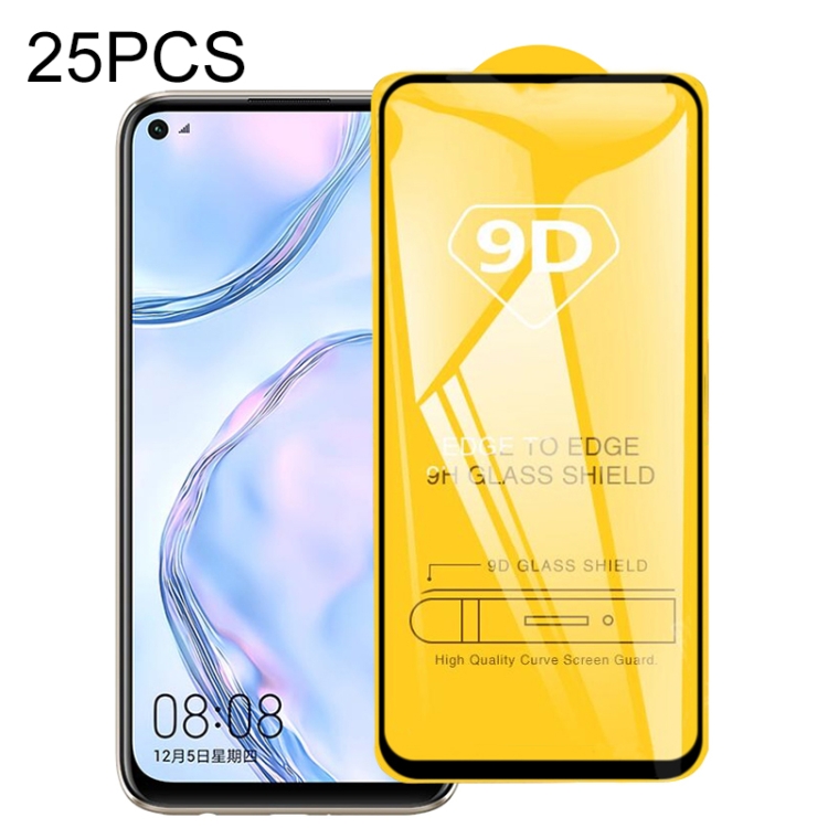 

For Huawei Nova 6 SE 25 PCS 9D Full Glue Full Screen Tempered Glass Film