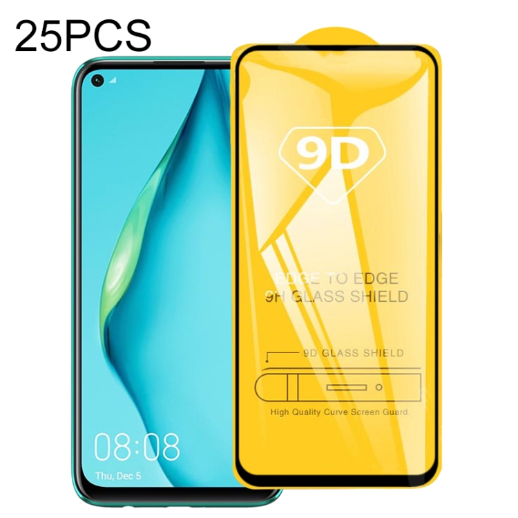 

For Huawei Nova 7i 25 PCS 9D Full Glue Full Screen Tempered Glass Film