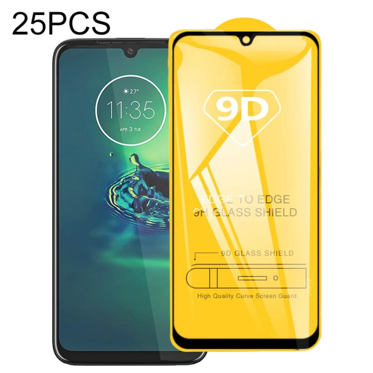 

For Motorola Moto G8 Plus 25 PCS 9D Full Glue Full Screen Tempered Glass Film