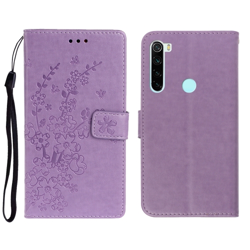 

For Redmi Note 8 Pro Plum Blossom Pattern Left and Right Flip Leather Case with Bracket & Card Slot & Wallet & Lanyard(Purple)