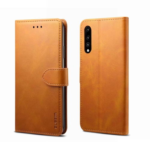 

For Huawei P20 GUSSIM Business Style Horizontal Flip Leather Case with Holder & Card Slots & Wallet(Khaki)
