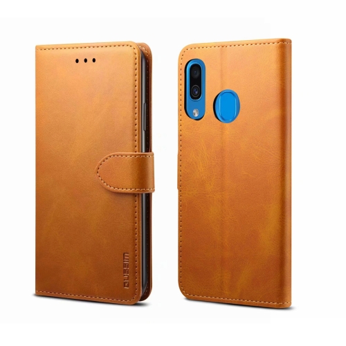 

For Galaxy A20e GUSSIM Business Style Horizontal Flip Leather Case with Holder & Card Slots & Wallet(Khaki)