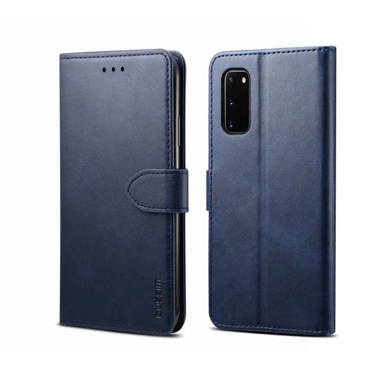 

For Galaxy A51 GUSSIM Business Style Horizontal Flip Leather Case with Holder & Card Slots & Wallet(Blue)