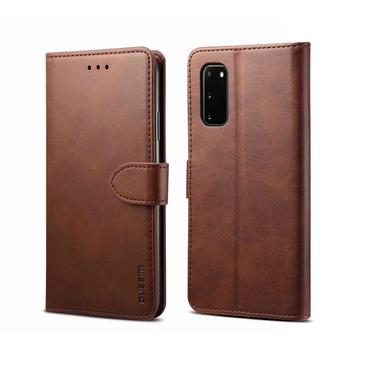 

For Galaxy A51 GUSSIM Business Style Horizontal Flip Leather Case with Holder & Card Slots & Wallet(Brown)