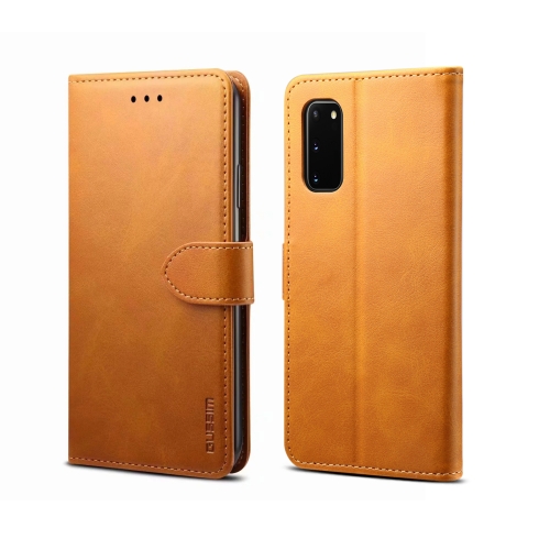 

For Galaxy A51 GUSSIM Business Style Horizontal Flip Leather Case with Holder & Card Slots & Wallet(Khaki)