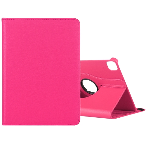 

For iPad Pro 12.9 (2020) Litchi Texture Horizontal Flip 360 Degrees Rotation Leather Case with Holder(Rose Red)