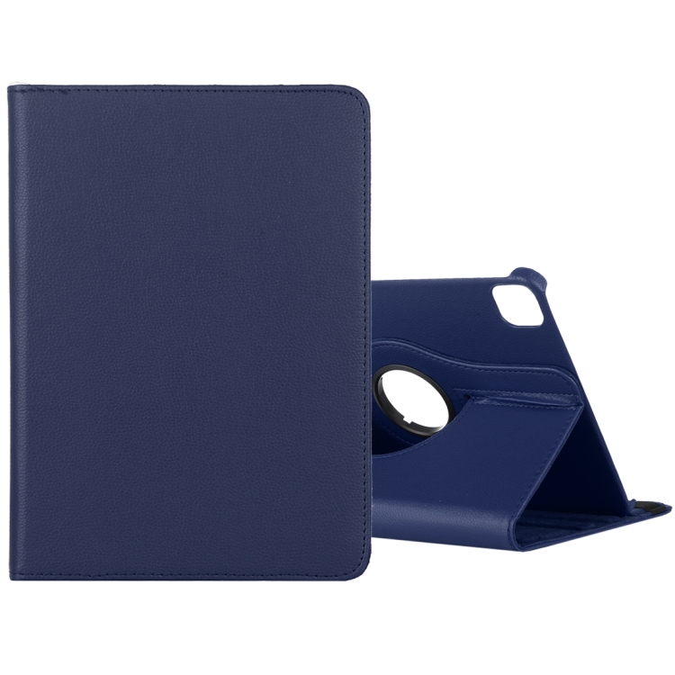 

For iPad Pro 11 (2021) / (2020) / iPad Air 2020 10.9 Litchi Texture Horizontal Flip 360 Degrees Rotation Leather Case with Holder(Blue)