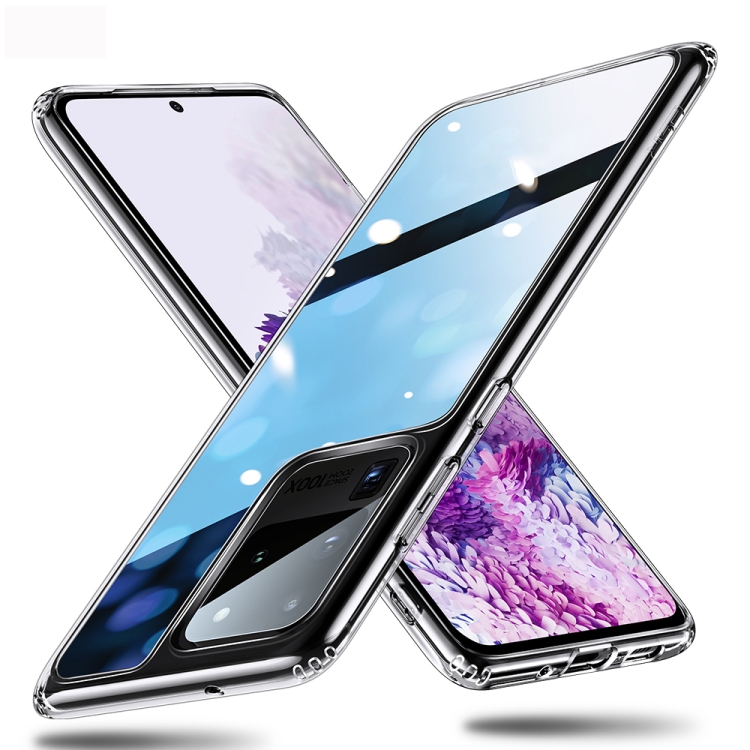 

For Galaxy S20 Ultra ESR Ice Shield Series Soft Silicone Frame + Glass Back Protective Case(Transparent)