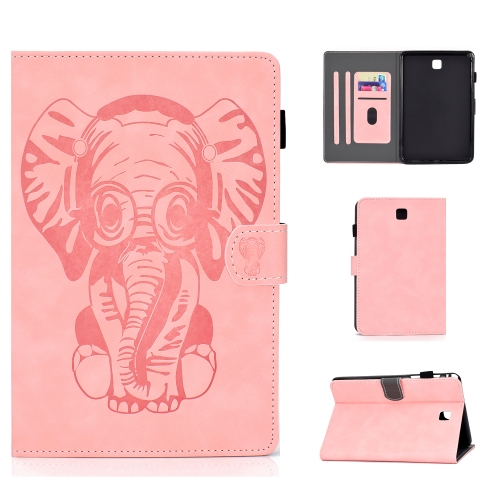 

For Galaxy Tab A 8.0 (2015) T350 T355 Embossed Elephant Pattern Horizontal Flip PU Leather Case with Sleep Function & Magnetic Buckle & Bracket and Card Slot(Pink)