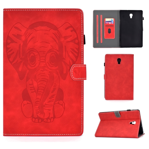 

For Galaxy Tab A 10.5 T590 T595 Embossed Elephant Pattern Horizontal Flip PU Leather Case with Sleep Function & Magnetic Buckle & Bracket and Card Slot(Red)