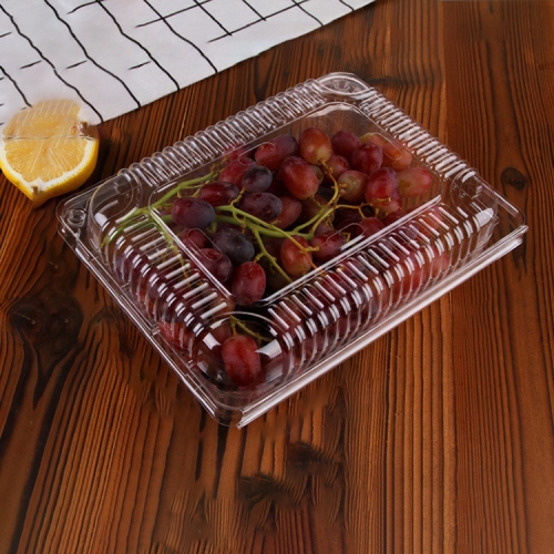 

100 PCS Disposable Transparent Plastic Vegetable and Fruit Packaging Fresh-keeping Box with Lid, Style:1000B Thickened