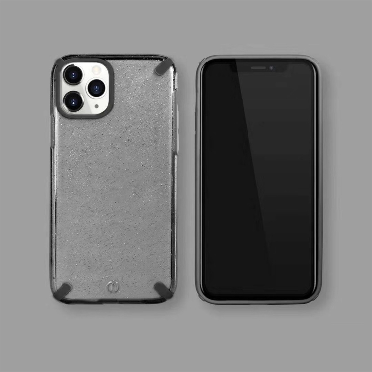 

For iPhone 11 Pro Max Glitter Powder Colorful Edge Shockproof Protective Case(Black)