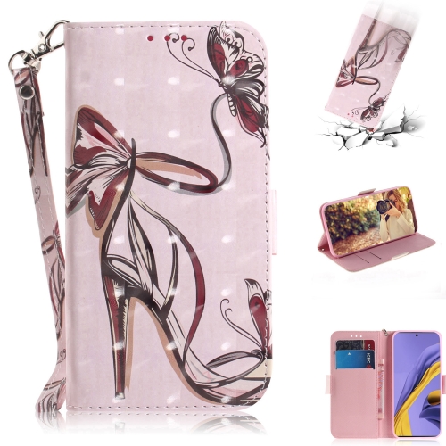 

For Galaxy A51 3D Formula Pattern Magnetic Attraction Horizontal Flip Leather Case with Lanyard, Support Holder & Card Slot & Wallet(Butterfly High Heels)