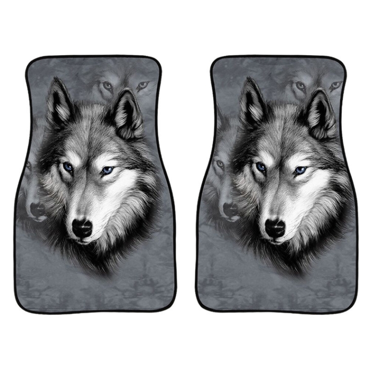 

2 in 1 Universal Printing Auto Car Floor Mats Set, Style:Grey Wolf