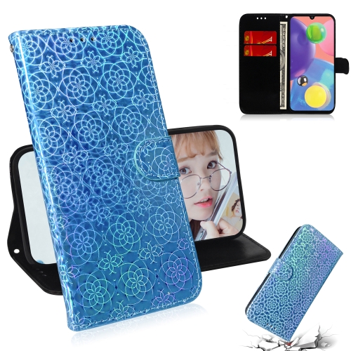 

For Galaxy A70s Solid Hyun Color Magnetic Attraction Horizontal Flip Leather Case with Lanyard, Support Holder & Card Slot & Wallet(Sky Blue)