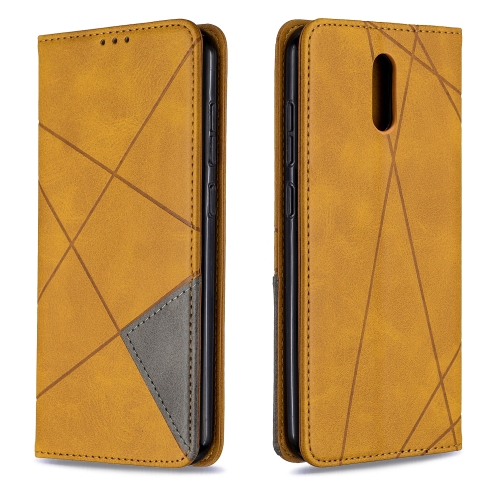 

For Nokia 2.3 Rhombus Texture Horizontal Flip Magnetic Leather Case with Holder & Card Slots & Wallet(Yellow)