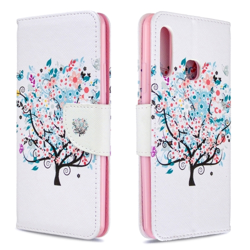 

For Galaxy A70e Colored Drawing Pattern Horizontal Flip Leather Case with Holder & Card Slots & Wallet(Little Tree)