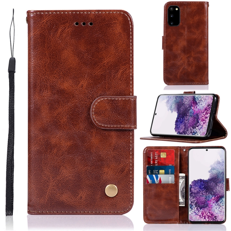 

For Galaxy S20 Retro Texture Magnetic Horizontal Flip Leather Case with Holder & Card Slots & Wallet(Brown)