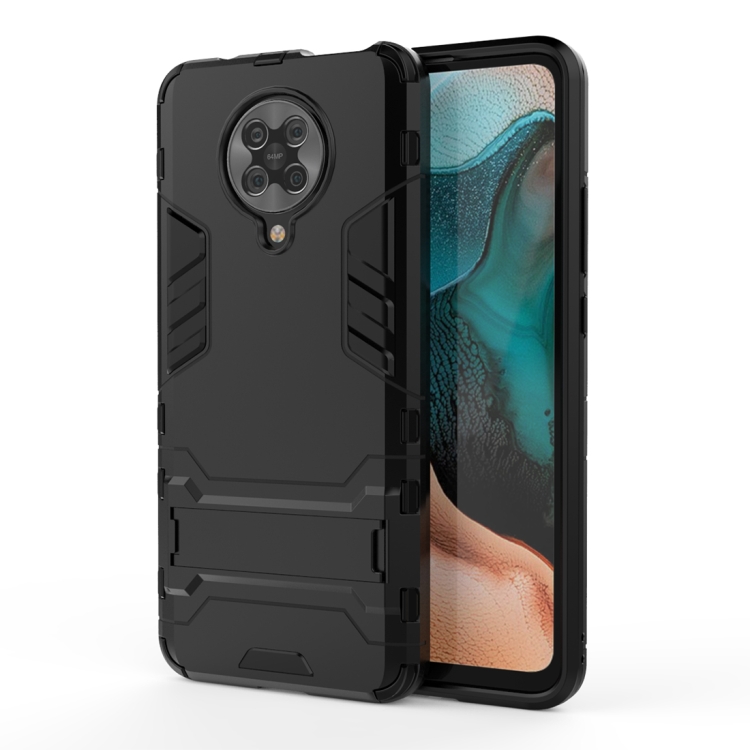 

For Xiaomi Redmi K30 Pro PC + TPU Shockproof Protective Case with Holder(Black)