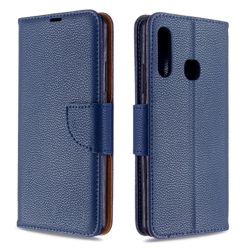 

For Galaxy A70e Pure Color Horizontal Flip PU Leather Case with Holder & Card Slots & Wallet & Lanyard(Dark Blue)