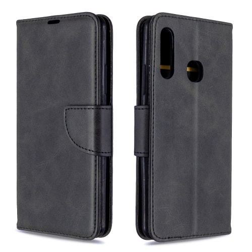 

For Galaxy A70e Retro Lambskin Texture Pure Color Horizontal Flip PU Leather Case with Holder & Card Slots & Wallet & Lanyard(Black)