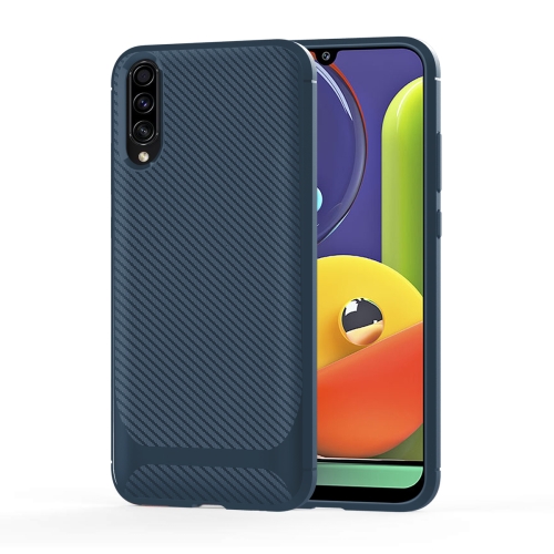

For Galaxy A50s / A30s Carbon Fiber Texture Shockproof TPU Protective Case(Blue)