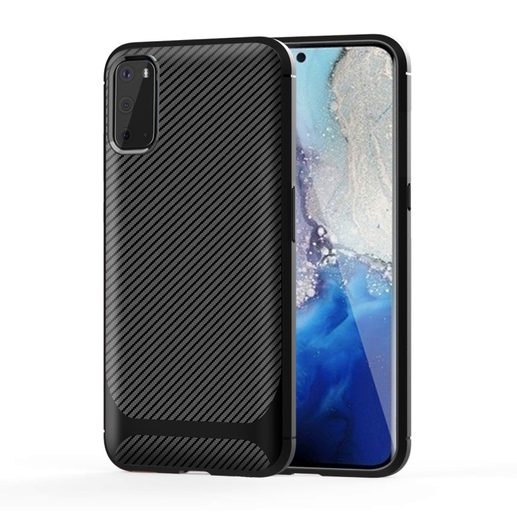 

For Galaxy S20 Carbon Fiber Texture Shockproof TPU Protective Case(Black)