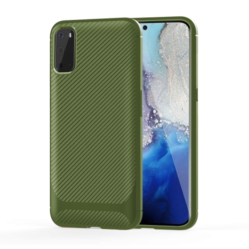 

For Galaxy S20+ Carbon Fiber Texture Shockproof TPU Protective Case(Green)