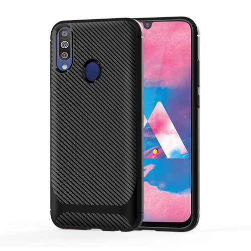 

For Galaxy M30 / A40s Carbon Fiber Texture Shockproof TPU Protective Case(Black)