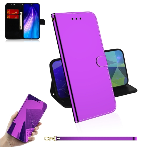

For Xiaomi Redmi Note 8T Mirror-like Magnetic Attraction Horizontal Flip Leather Case with Lanyard, Support Holder & Card Slot & Wallet(Purple)