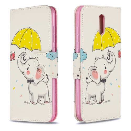 

For Nokia 2.3 Colored Drawing Horizontal Flip Leather Case with Holder & Card Slots & Wallet(Elephant under the Umbrella)