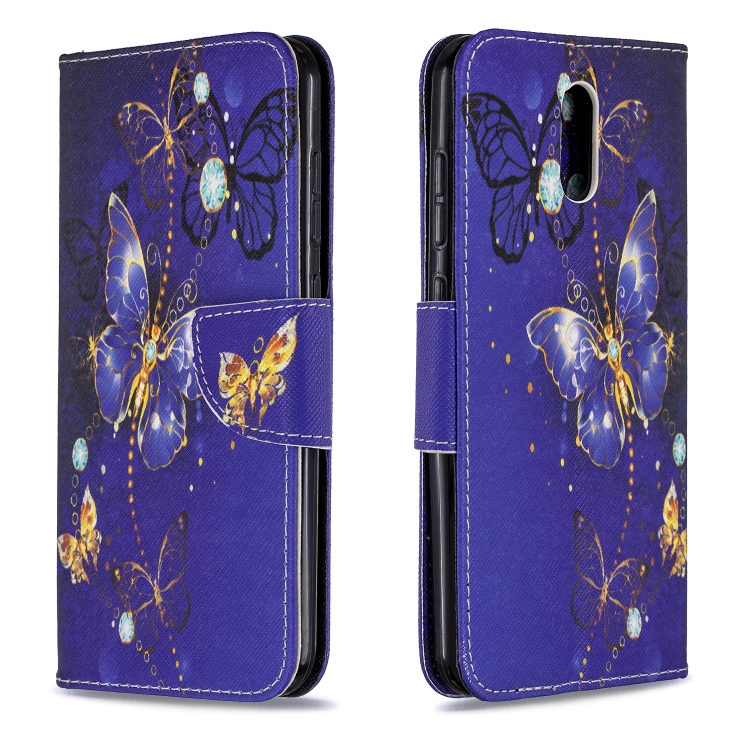 

For Nokia 2.3 Colored Drawing Horizontal Flip Leather Case with Holder & Card Slots & Wallet(Purple Butterfly)