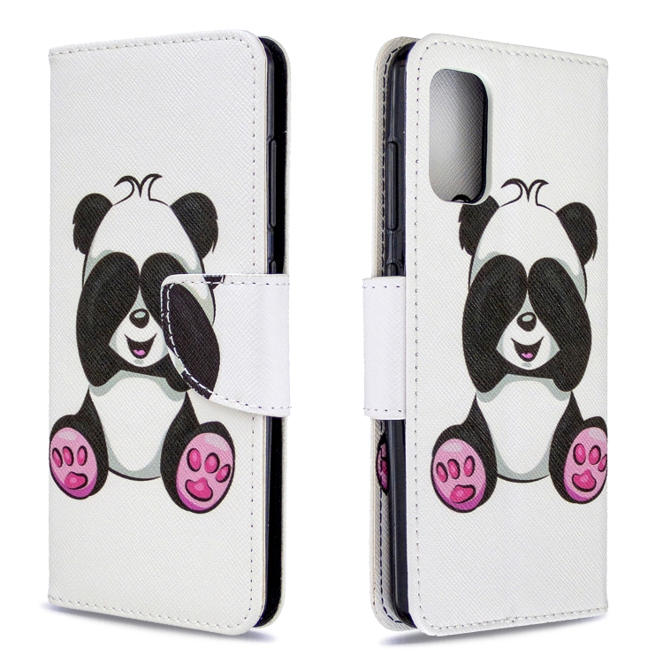

For Galaxy A41 Colored Drawing Horizontal Flip Leather Case with Holder & Card Slots & Wallet(Panda)
