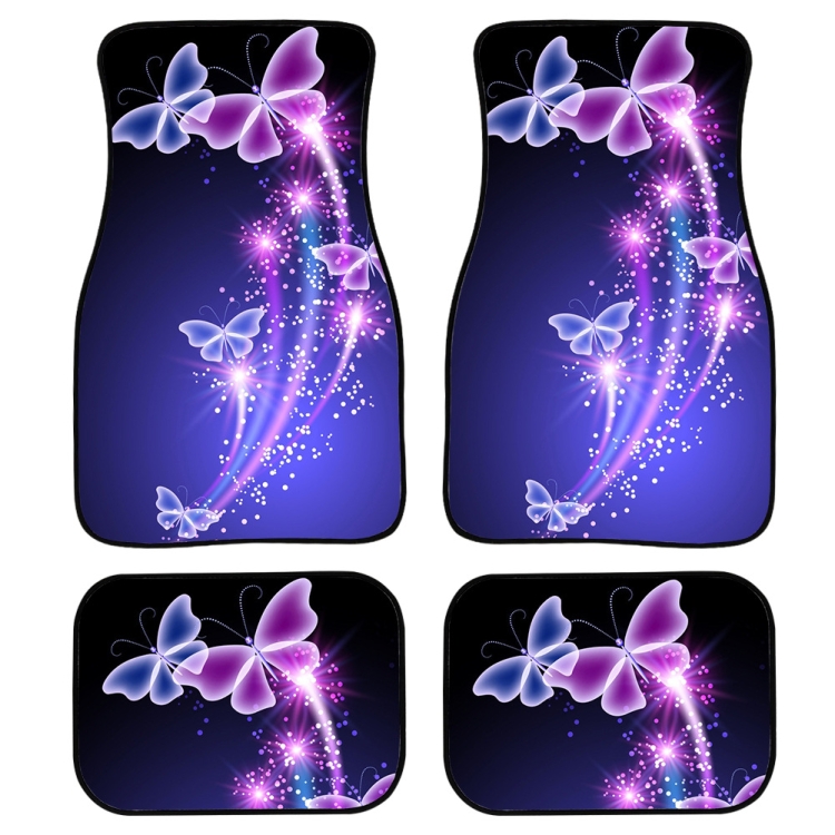 

4 in 1 Butterfly Pattern Universal Printing Auto Car Floor Mats Set, Style:HN064