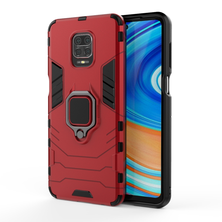 

For Xiaomi Redmi Note 9 Pro Max PC + TPU Anti-fall Protective Shell With Magnetic Ring Bracket(Red)