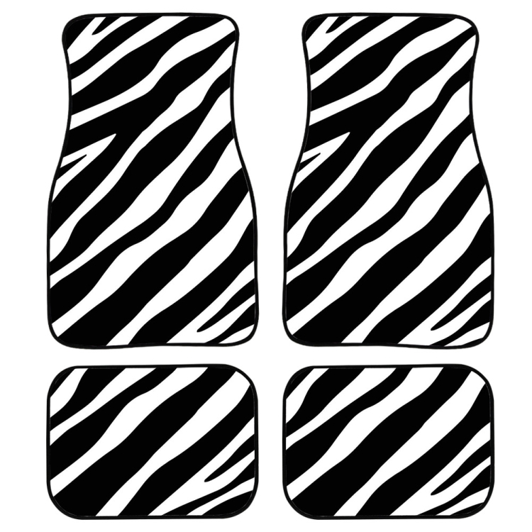 

4 in 1 Zebra Stripe Universal Printing Auto Car Floor Mats Set, Style:HN1252