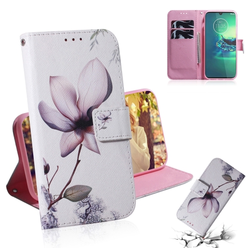 

For Motorola Moto G8 Plus Combined Pattern Magnetic Attraction Horizontal Flip Leather Case, Support Holder & Card Slot & Wallet(Magnolia Flower)