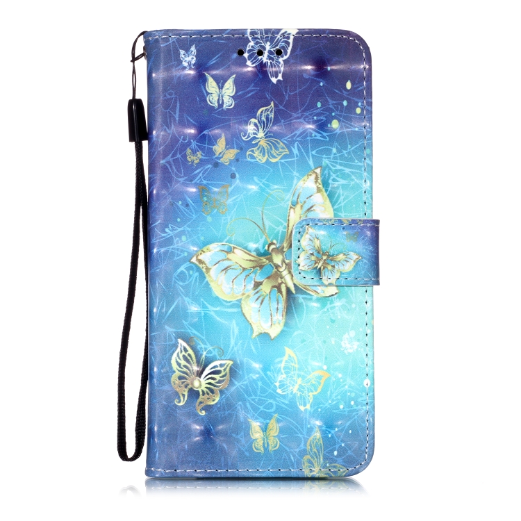 

For Huawei P40 Lite 3D Painting Horizontal Flip Leather Case with Holder & Card Slot & Wallet & Lanyard(Golden Butterfly)