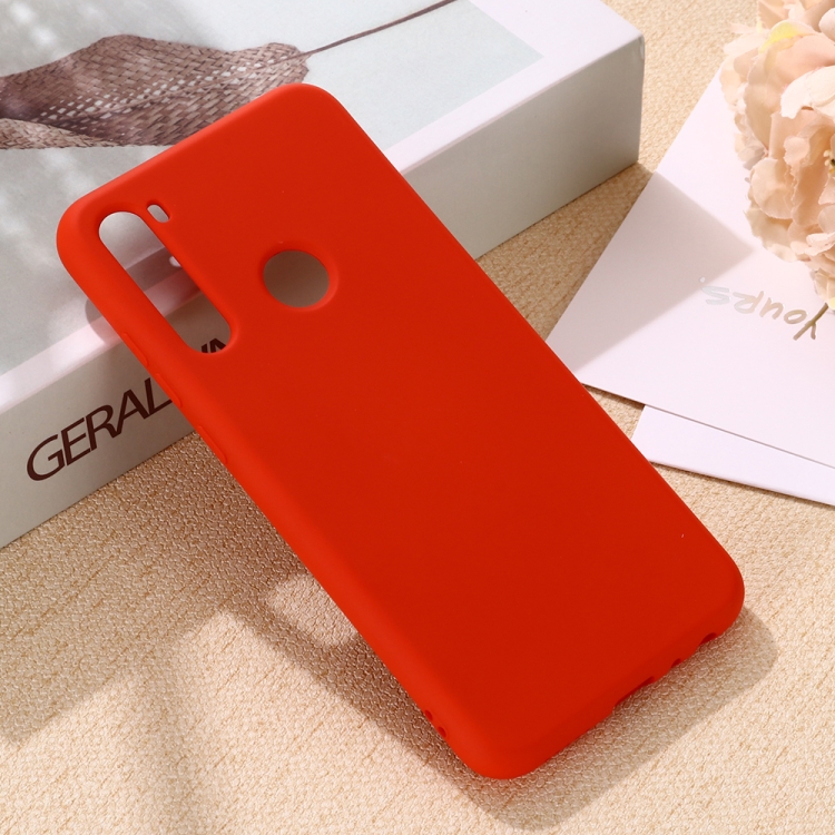 

For Galaxy A21 Solid Color Liquid Silicone Anti-fall Full Coverage Mobile Phone Protective Case(Red)