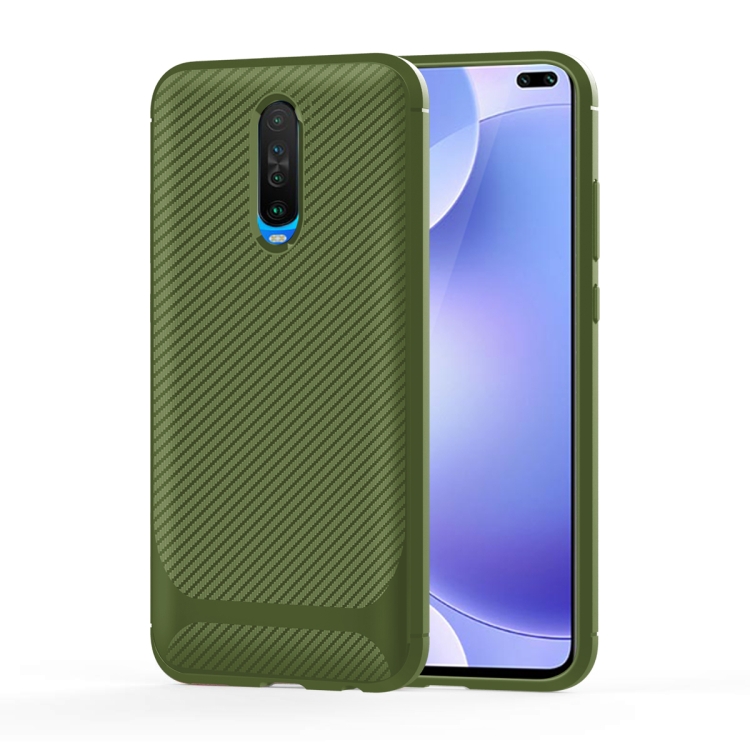 

For Xiaomi Redmi K30 Carbon Fiber Texture Shockproof TPU Protective Case(Green)