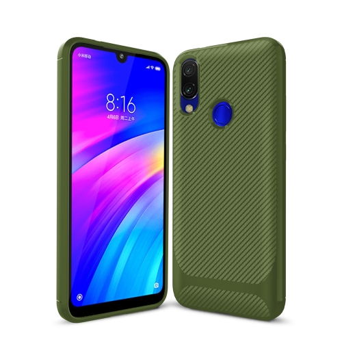 

For Xiaomi Redmi Y3 / S3 Carbon Fiber Texture Shockproof TPU Protective Case(Green)