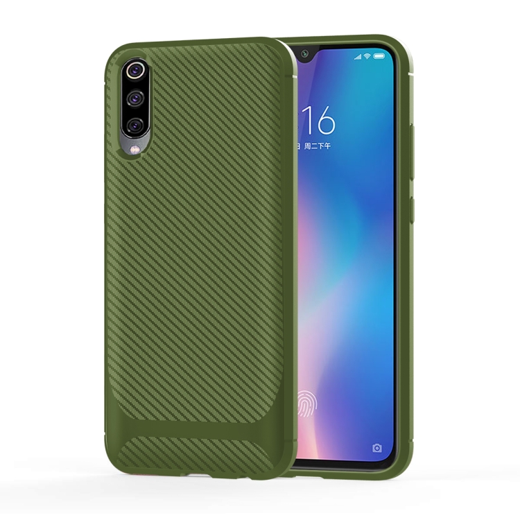 

For Xiaomi Mi 9 Carbon Fiber Texture Shockproof TPU Protective Case(Green)